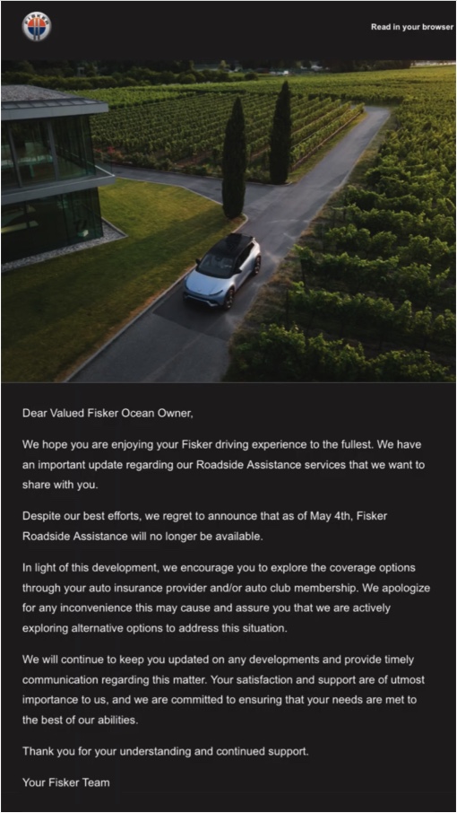 The car brand Fisker is closing service in Denmark immediately